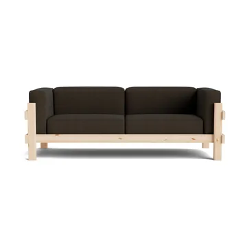 Kube sofa - Lakeret fyrretræ-stof Remix 356 Brown, 220 cm - Normann Copenhagen