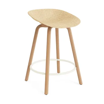 Mad Barstool barstol 65 cm - Hemp-beech-cream steel - Normann Copenhagen