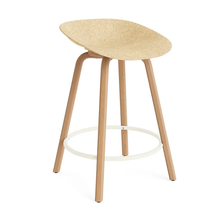 Mad Barstool barstol 65 cm - Hemp-beech-cream steel - Normann Copenhagen