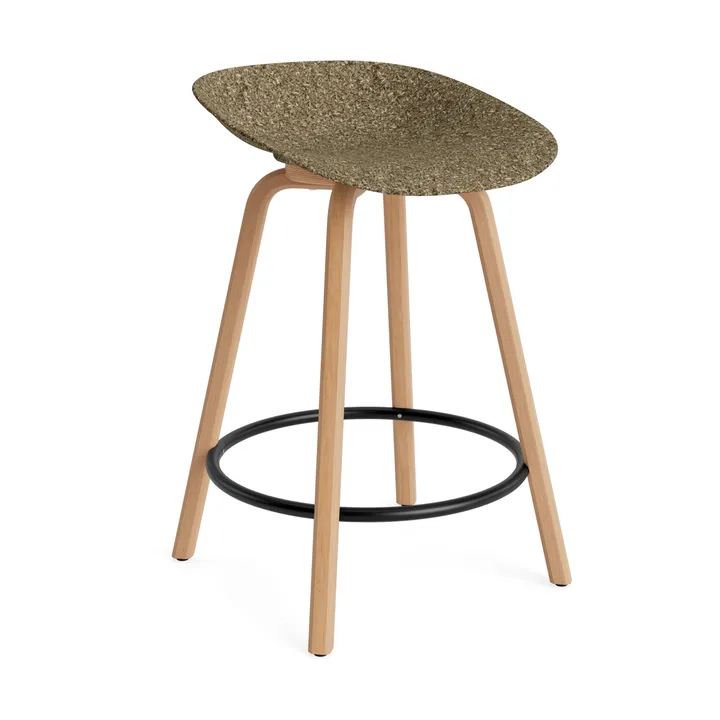 Mad Barstool barstol 65 cm - Seaweed-beech-black steel - Normann Copenhagen