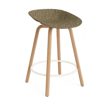 Mad Barstool barstol 65 cm - Seaweed-bøg-creme stål - Normann Copenhagen