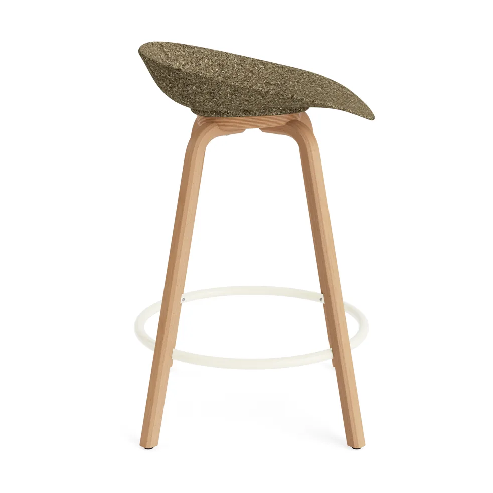 Mad Barstool barstol 65 cm, Seaweed-bøg-creme stål Normann Copenhagen