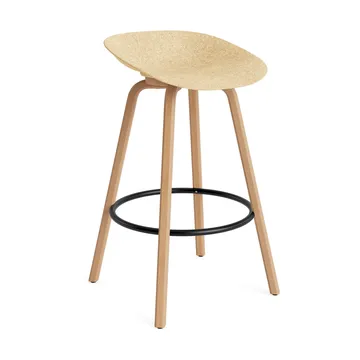 Mad Barstool barstol 75 cm - Hemp-beech-black steel - Normann Copenhagen