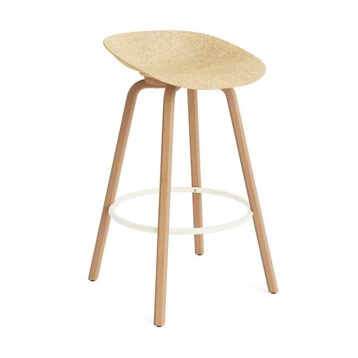 Mad Barstool barstol 75 cm - Hemp-beech-cream steel - Normann Copenhagen
