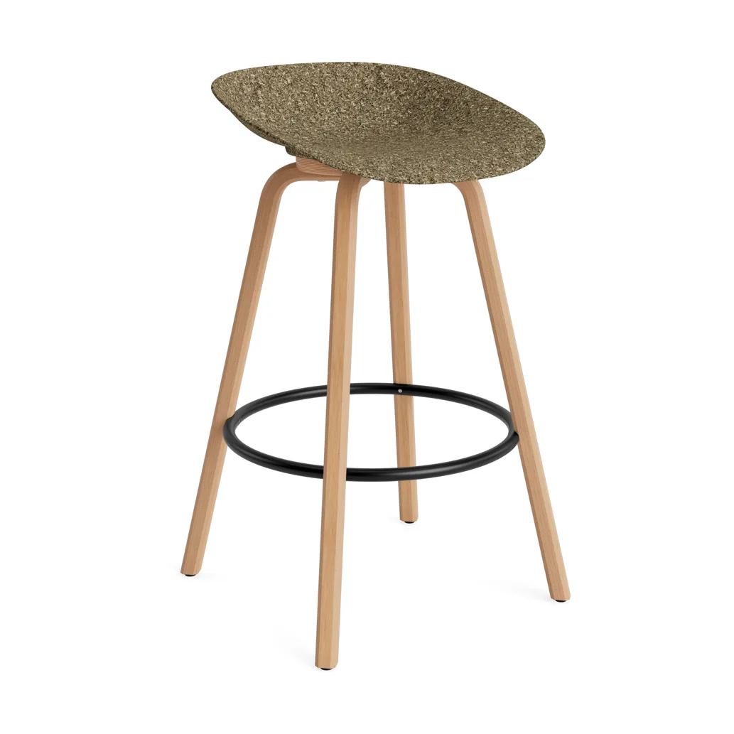 Mad Barstool barstol 75 cm, Seaweed-beech-black steel Normann Copenhagen