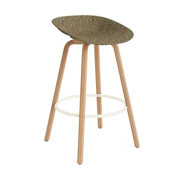 Mad Barstool barstol 75 cm - Seaweed-beech-cream steel - Normann Copenhagen