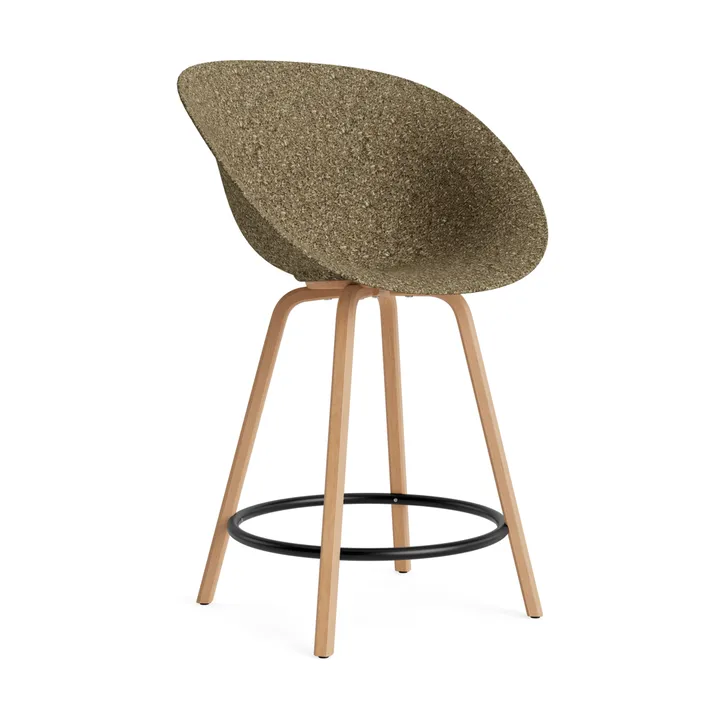 Mat Bar Armchair armstol 65 cm - Seaweed-beech-black steel - Normann Copenhagen