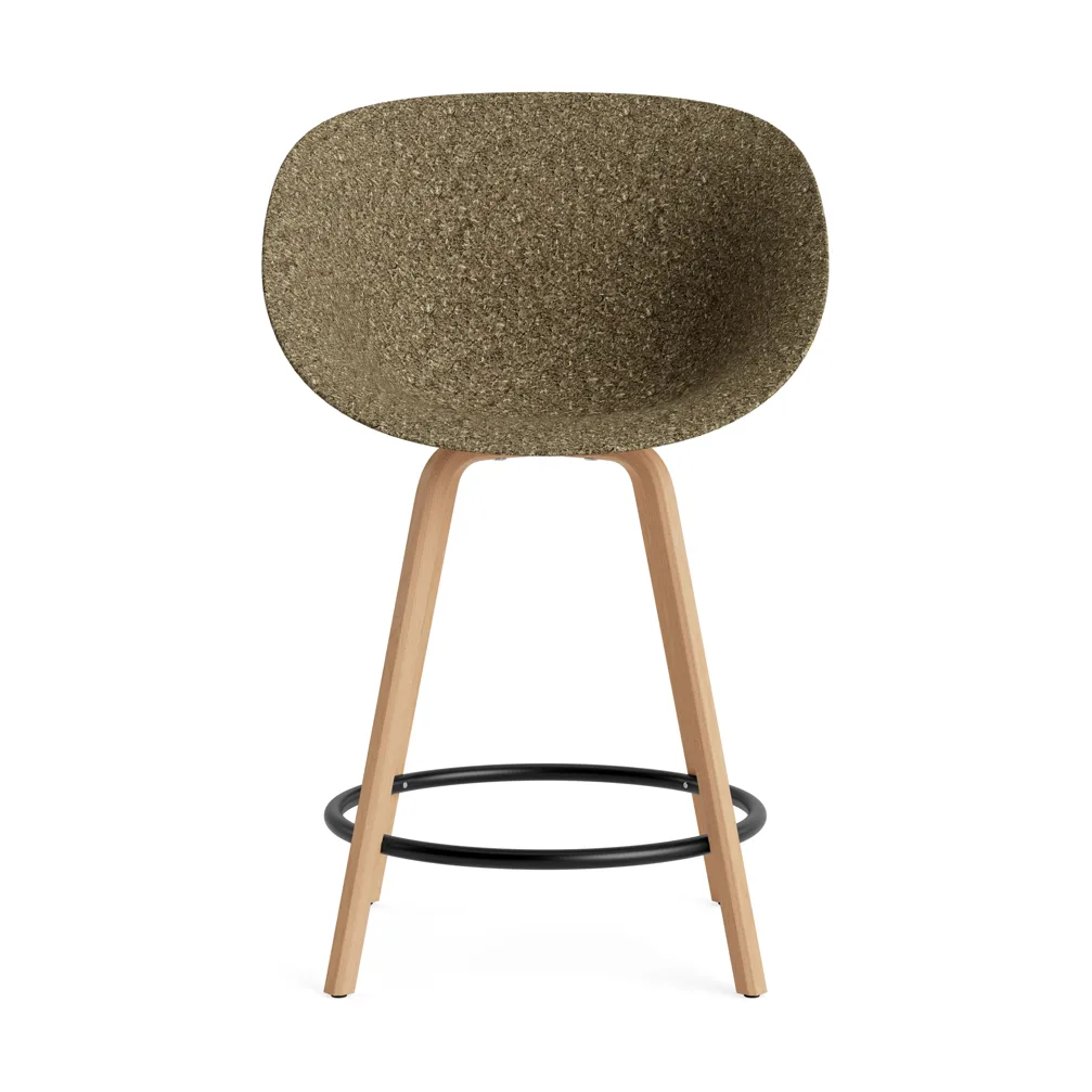 Mat Bar Armchair armstol 65 cm, Seaweed-beech-black steel Normann Copenhagen
