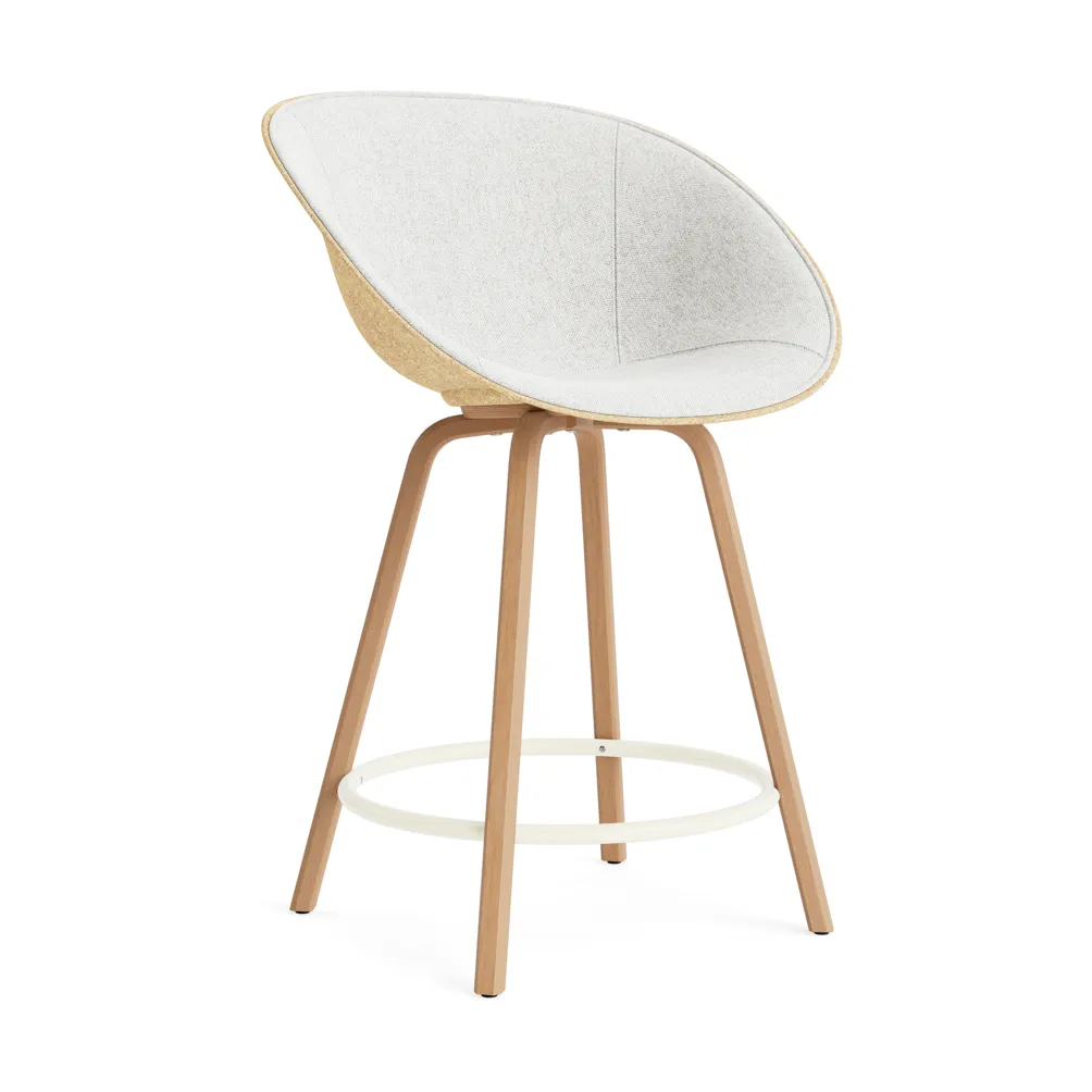 Mat Bar Armchair armstol frontpolstret 65 cm, Hallingdal 110-hemp-beech-creme steel Normann Copenhagen