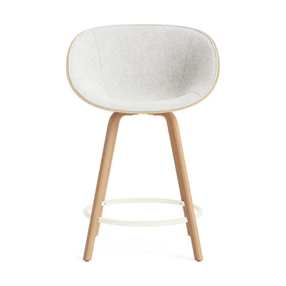 Mat Bar Armchair armstol frontpolstret 65 cm, Hallingdal 110-hemp-beech-creme steel Normann Copenhagen