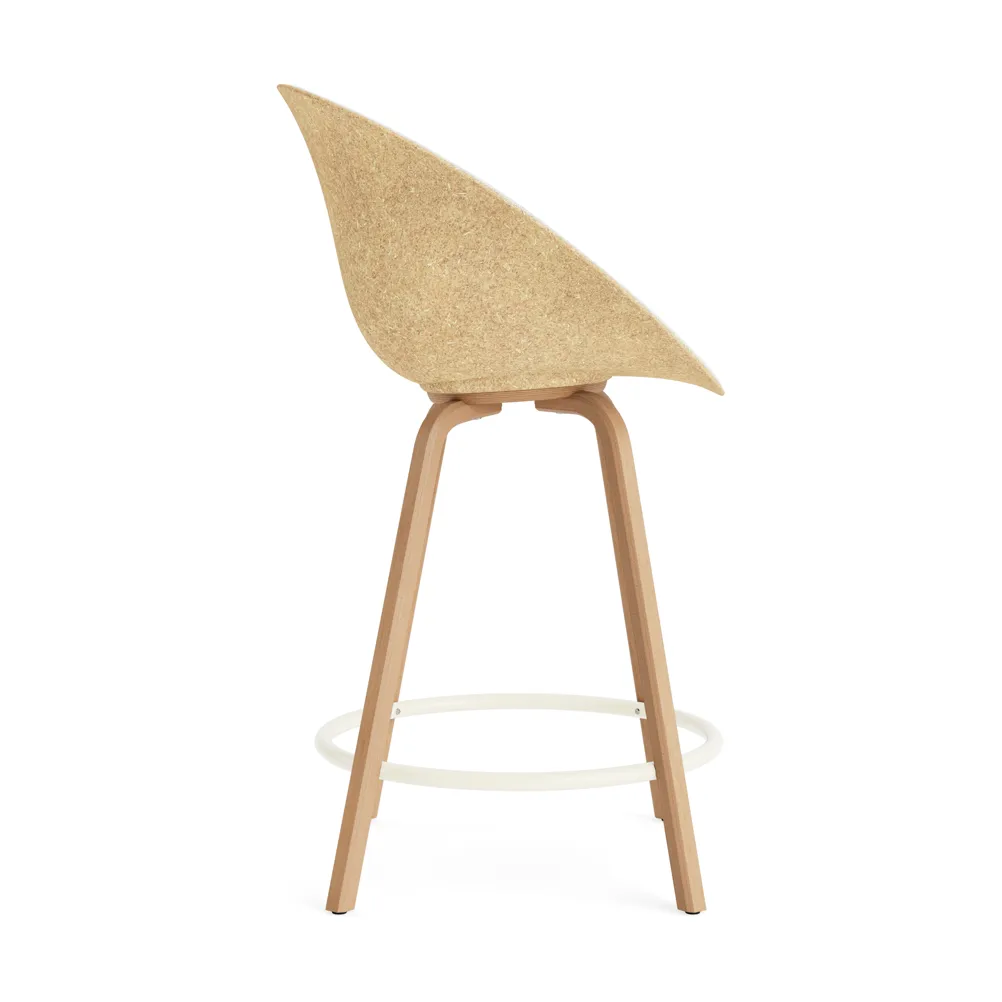 Mat Bar Armchair armstol frontpolstret 65 cm, Hallingdal 110-hemp-beech-creme steel Normann Copenhagen