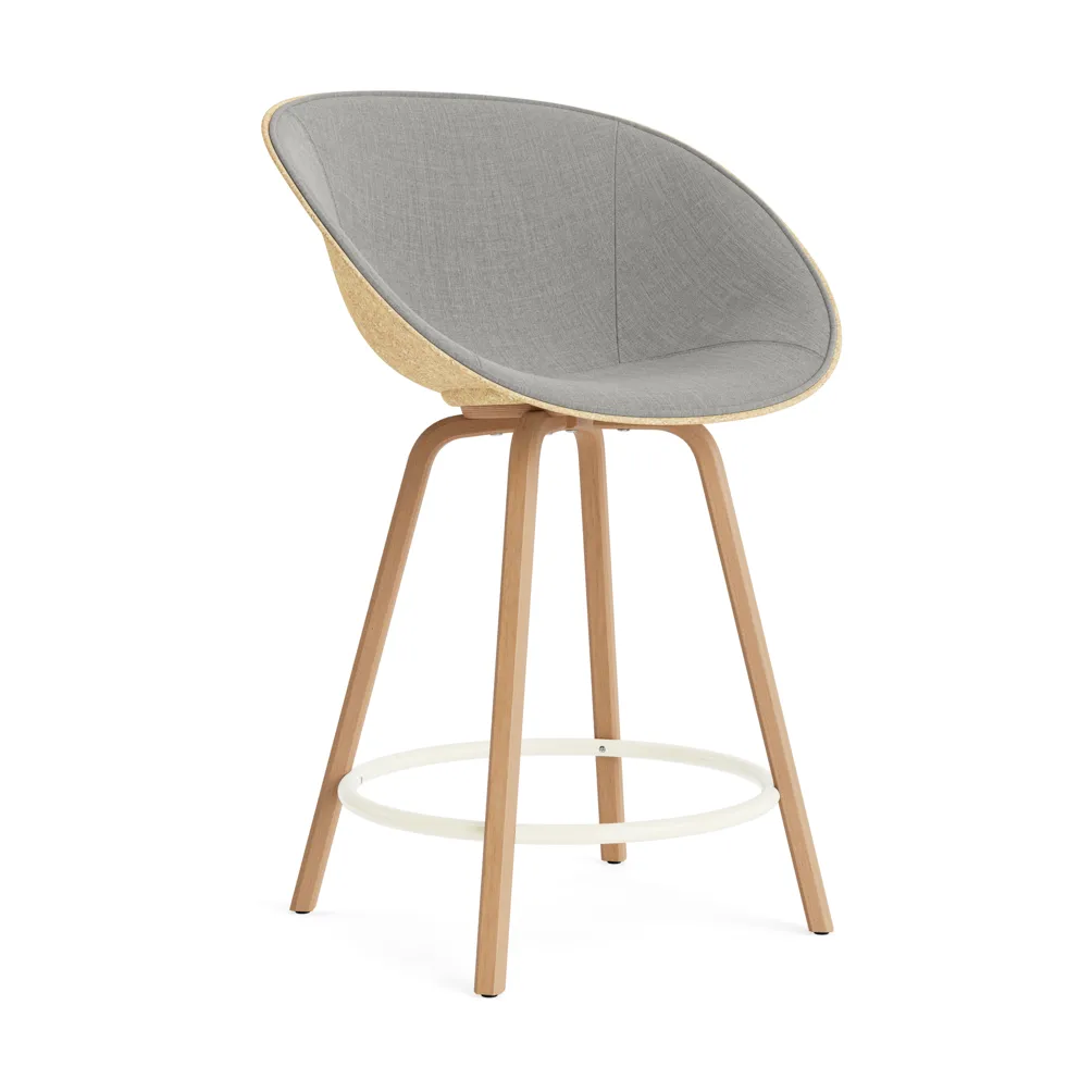 Mat Bar Armchair armstol frontpolstret 65 cm, Remix 133-hemp-beech-cream steel Normann Copenhagen