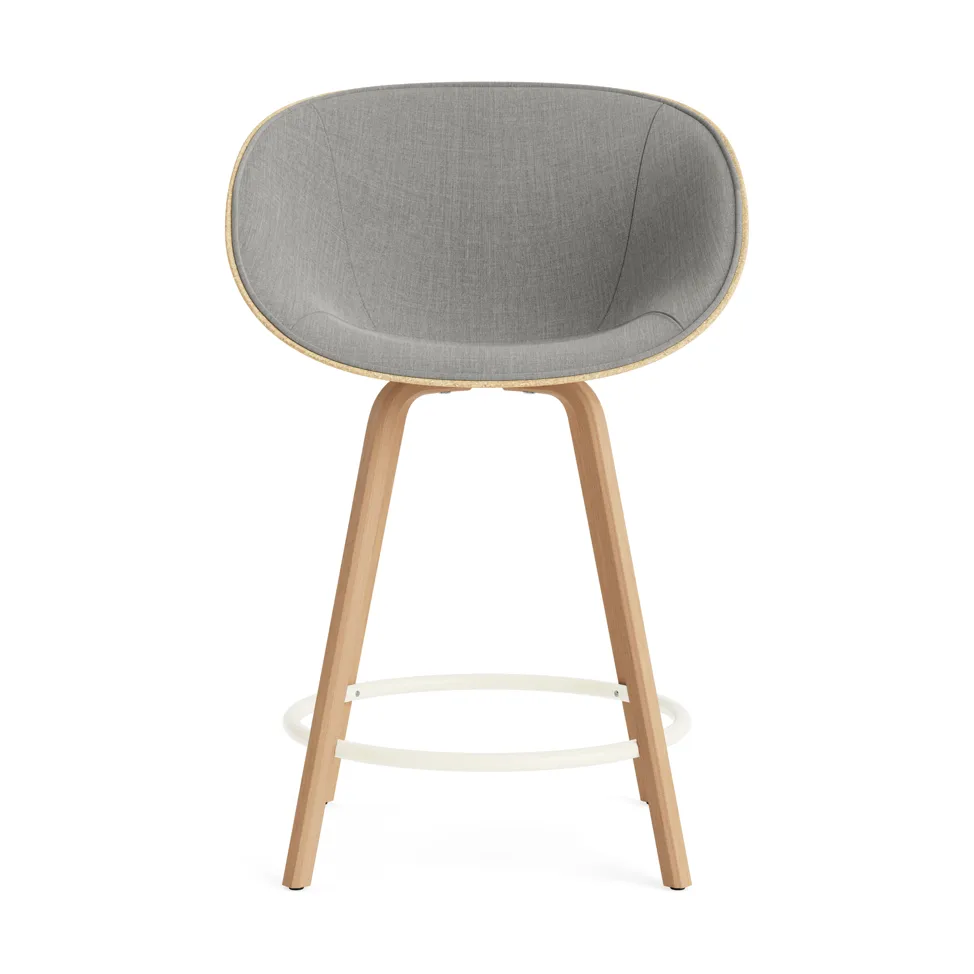 Mat Bar Armchair armstol frontpolstret 65 cm, Remix 133-hemp-beech-cream steel Normann Copenhagen