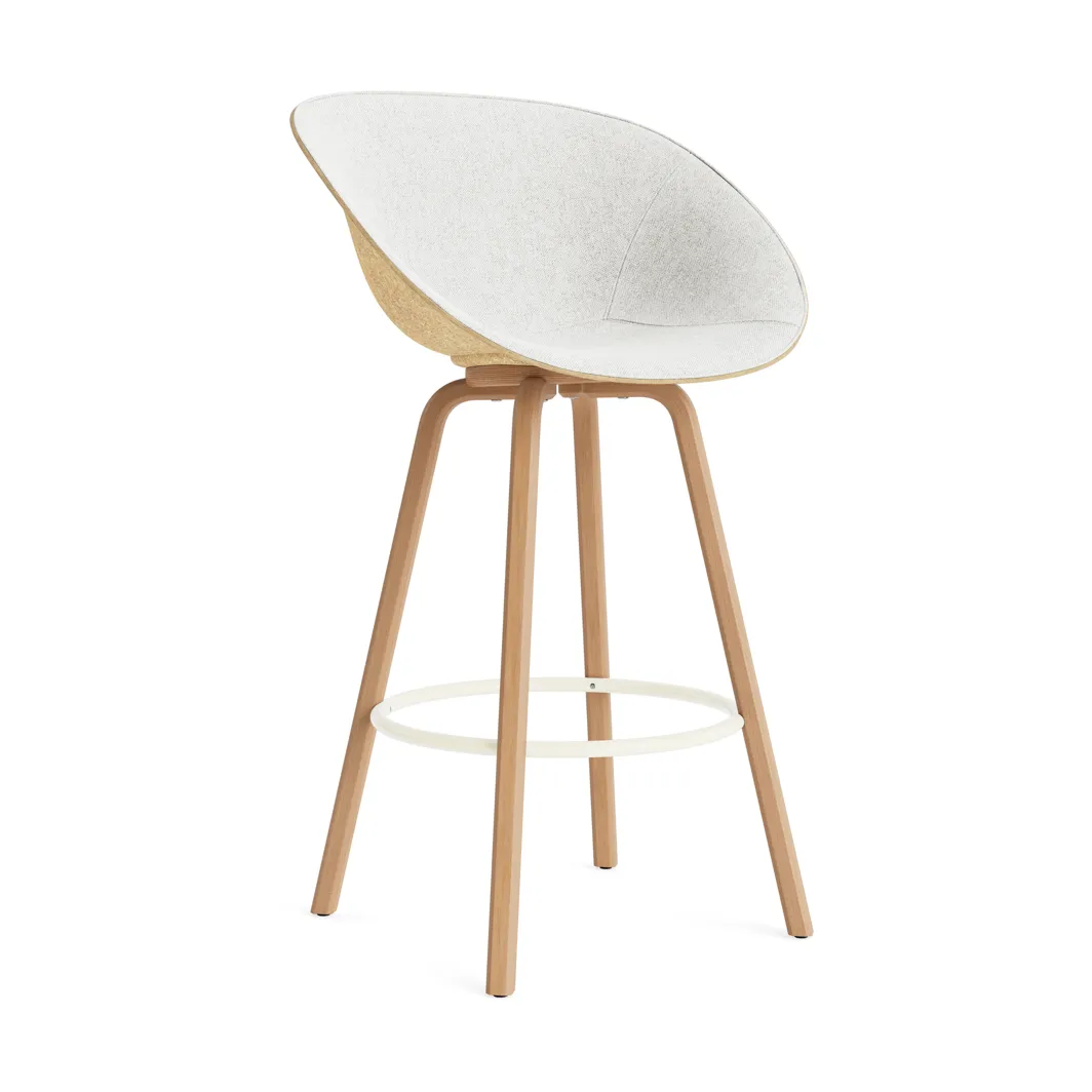 Mat Bar Armchair armstol frontpolstret 75 cm, Hallingdal 110-hemp-beech-cream steel Normann Copenhagen