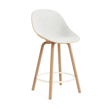 Mat Bar Chair barstol frontpolstret 65 cm - Hallingdal 110-hemp-beech-creme steel - Normann Copenhagen