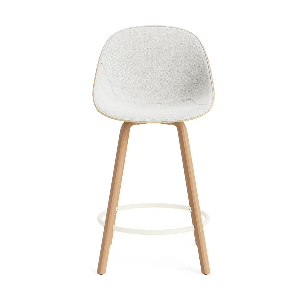 Mat Bar Chair barstol frontpolstret 65 cm, Hallingdal 110-hemp-beech-creme steel Normann Copenhagen