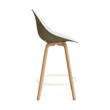Mat Bar Chair barstol frontpolstret 65 cm - Hallingdal 110-seaweed-beech-cream steel - Normann Copenhagen