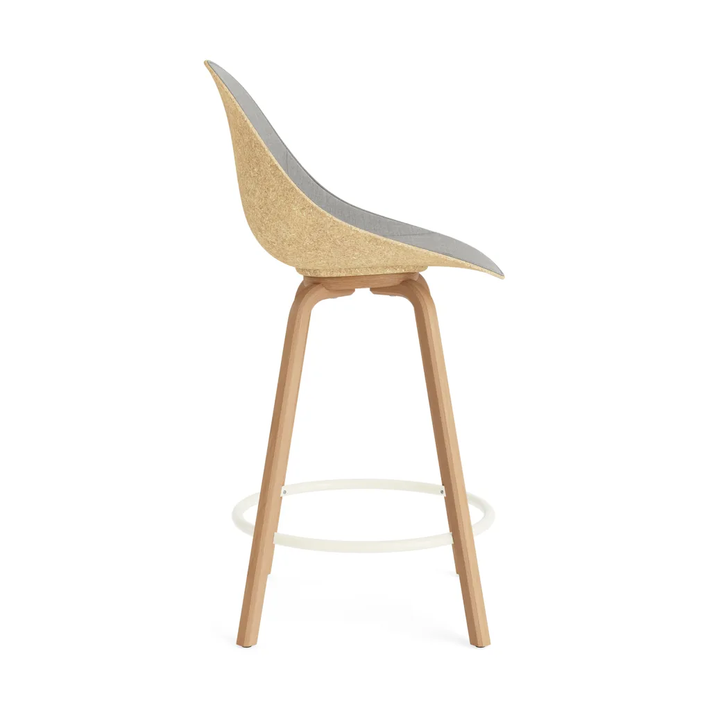 Mat Bar Chair barstol frontpolstret 65 cm, Remix 133-hemp-beech-cream steel Normann Copenhagen