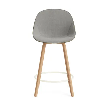 Mat Bar Chair barstol frontpolstret 65 cm - Remix 133-seaweed-beech-cream steel - Normann Copenhagen