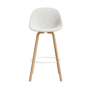 Mat Bar Chair barstol frontpolstret 75 cm - Hallingdal 110-hemp-beech-cream steel - Normann Copenhagen