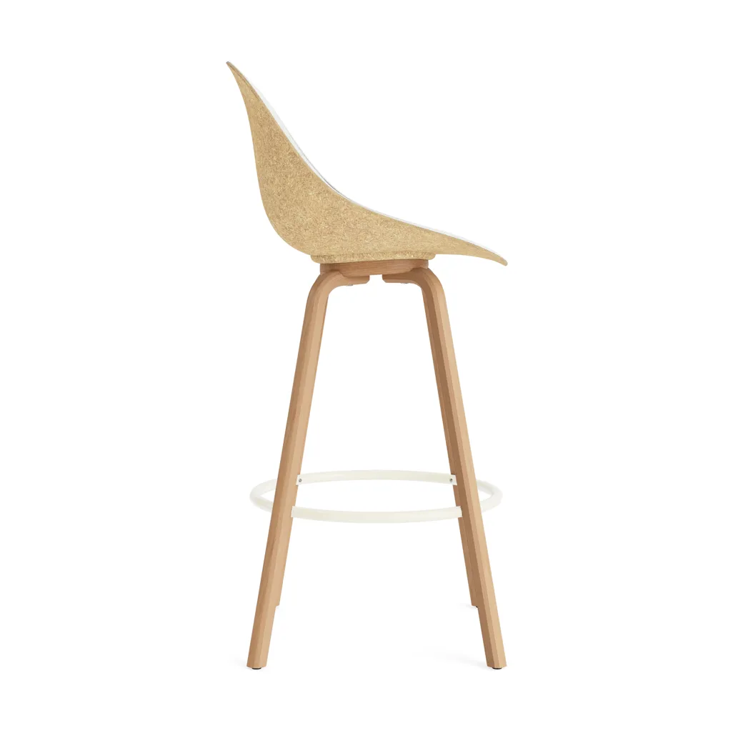 Mat Bar Chair barstol frontpolstret 75 cm, Hallingdal 110-hemp-beech-cream steel Normann Copenhagen