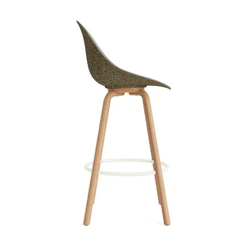 Mat Bar Chair barstol frontpolstret 75 cm - Remix 133-seaweed-beech-cream steel - Normann Copenhagen