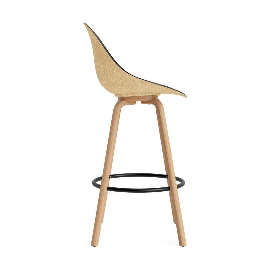 Mat Bar Chair barstol frontpolstret 75 cm, Ultra 41599-hemp-beech-black steel Normann Copenhagen