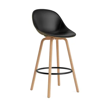 Mat Bar Chair barstol frontpolstret 75 cm - Ultra 41599-seaweed-beech-black steel - Normann Copenhagen