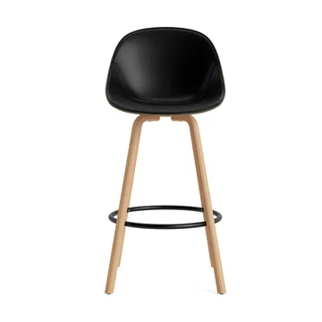 Mat Bar Chair barstol frontpolstret 75 cm - Ultra 41599-seaweed-beech-black steel - Normann Copenhagen