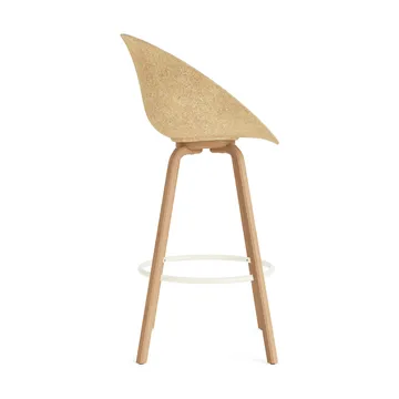 Mat barstol frontpolstret 75 cm - Hallingdal 110-hemp-beech-cream steel - Normann Copenhagen