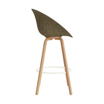 Mat barstol frontpolstret 75 cm - Hallingdal 110-seaweed-beech-cream steel - Normann Copenhagen