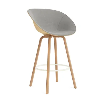 Mat barstol frontpolstret 75 cm - Remix 133-hemp-beech-cream steel - Normann Copenhagen