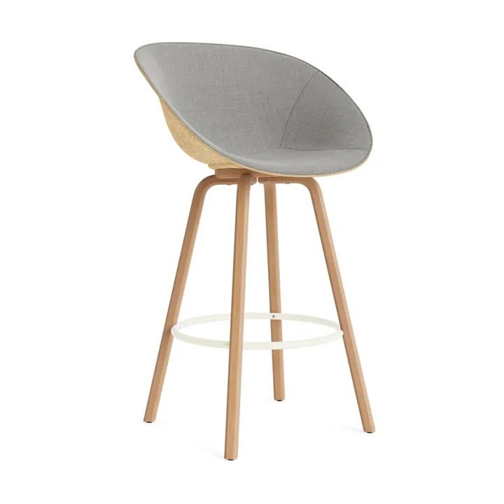 Mat barstol frontpolstret 75 cm - Remix 133-hemp-beech-cream steel - Normann Copenhagen