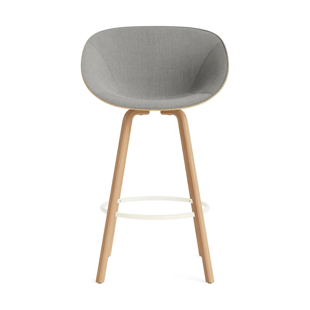Mat barstol frontpolstret 75 cm, Remix 133-hemp-beech-cream steel Normann Copenhagen