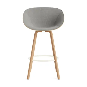 Mat barstol frontpolstret 75 cm - Remix 133-hemp-beech-cream steel - Normann Copenhagen