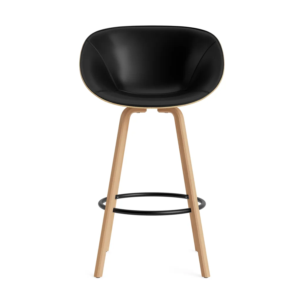 Mat barstol frontpolstret 75 cm, Ultra 41599-hemp-beech-black steel Normann Copenhagen
