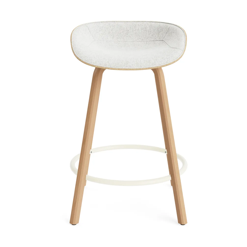 Mat Barstool barstol frontpolstret 65 cm, Hallingdal 110-hemp-beech-cream steel Normann Copenhagen