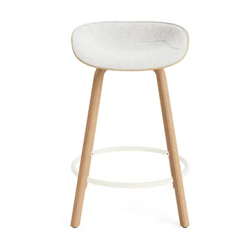 Mat Barstool barstol frontpolstret 65 cm - Hallingdal 110-hemp-beech-cream steel - Normann Copenhagen
