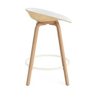 Mat Barstool barstol frontpolstret 65 cm - Hallingdal 110-hemp-beech-cream steel - Normann Copenhagen