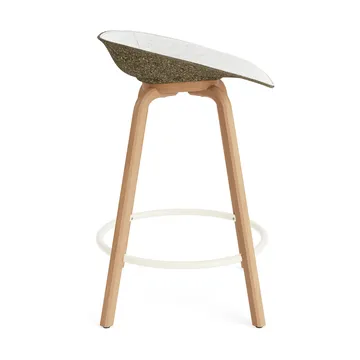 Mat Barstool barstol frontpolstret 65 cm - Hallingdal 110-seaweed-beech-cream steel - Normann Copenhagen