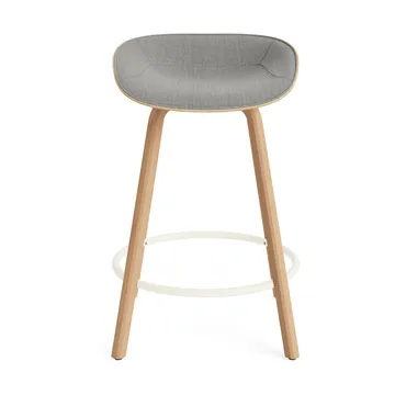 Mat Barstool barstol frontpolstret 65 cm - Remix 133-hemp-beech-cream steel - Normann Copenhagen