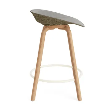 Mat Barstool barstol frontpolstret 65 cm - Remix 133-seaweed-beech-cream steel - Normann Copenhagen