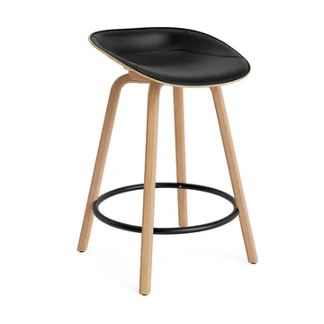Mat Barstool barstol frontpolstret 65 cm - Ultra 41599-hemp-beech-black steel - Normann Copenhagen