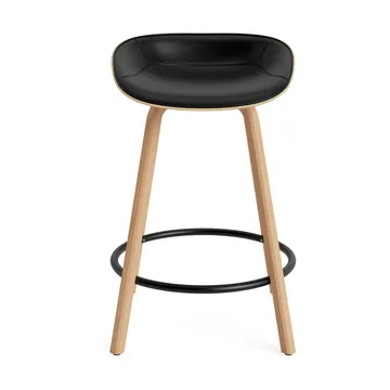 Mat Barstool barstol frontpolstret 65 cm - Ultra 41599-hemp-beech-black steel - Normann Copenhagen