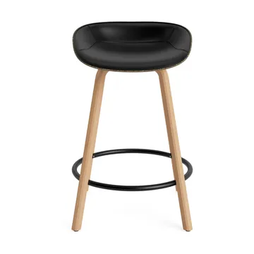 Mat Barstool barstol frontpolstret 65 cm - Ultra 41599-seaweed-beech-black steel - Normann Copenhagen