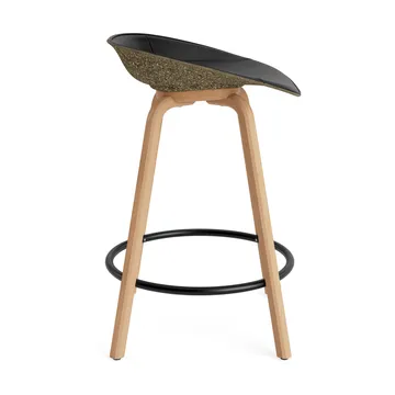 Mat Barstool barstol frontpolstret 65 cm - Ultra 41599-seaweed-beech-black steel - Normann Copenhagen