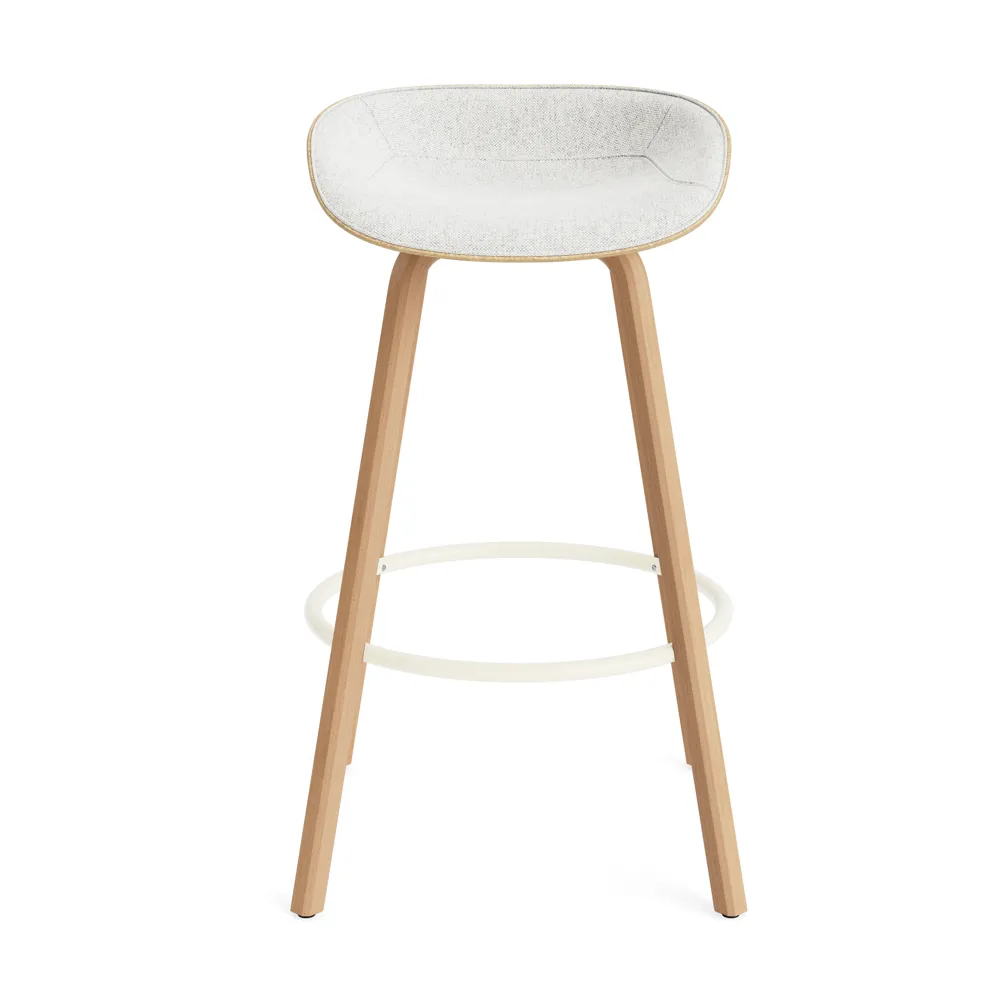 Mat Barstool barstol frontpolstret 75 cm, Hallingdal 110-hemp-beech-cream steel Normann Copenhagen