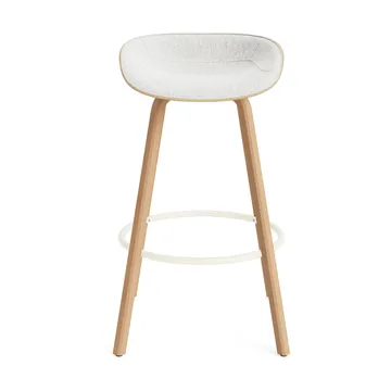 Mat Barstool barstol frontpolstret 75 cm - Hallingdal 110-hemp-beech-cream steel - Normann Copenhagen