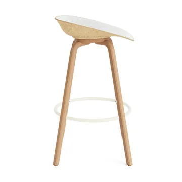 Mat Barstool barstol frontpolstret 75 cm - Hallingdal 110-hemp-beech-cream steel - Normann Copenhagen