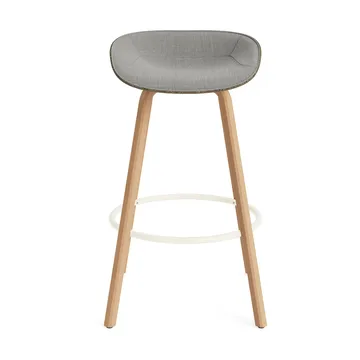 Mat Barstool barstol frontpolstret 75 cm - Remix 133-seaweed-beech-cream steel - Normann Copenhagen